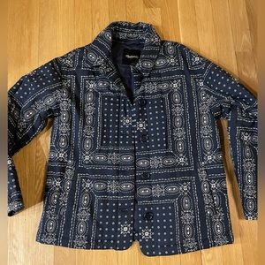 Madewell XXS blue and white quilted coat